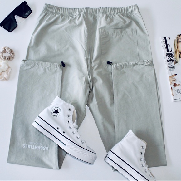 FEAR OF GOD ESSENTIALS SSENSE Exclusive Nylon Track Pants ‘Concrete’ - Picture 3 of 4